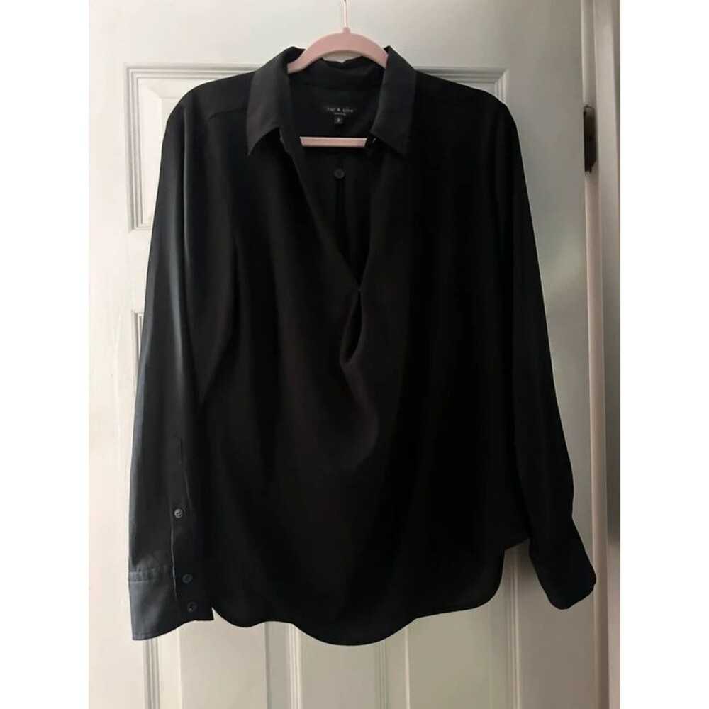 rag & bone Philippa Draped Satin Blouse